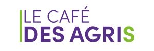 Logo du "Café des Agris" en texte violet et vert