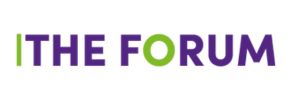 Text “The Forum” in purple and green on a white background.